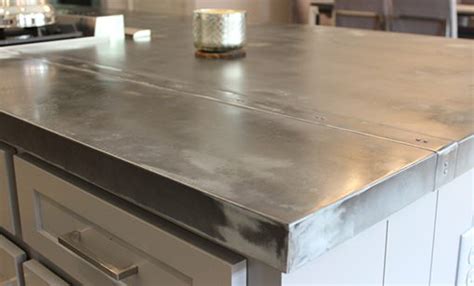 sheet metal countertops|galvanized metal countertop.